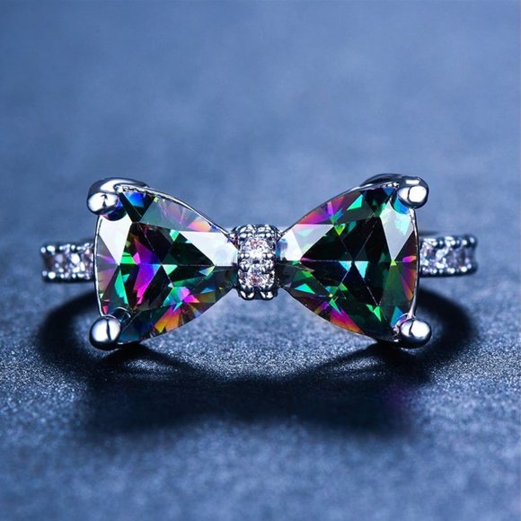 Mystic Topaz Bow Ring - Picture 1 of 3
